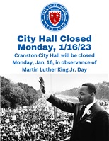 City Hall Closed Monday, Jan. 16, for MLK Jr. Day